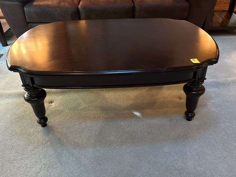 52x30x20 espresso colored coffee table with bevel edge