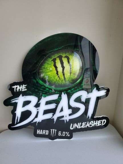 The Beast Unleashed lighted sign. - Bid-Assets Online Auctions