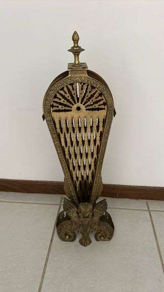 Brass folding fireplace screen