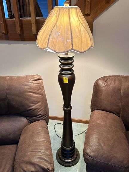 60” floor lamp with wood base