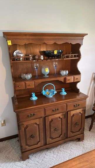 St John’s maple step back hutch, 44x68. No other contents included
