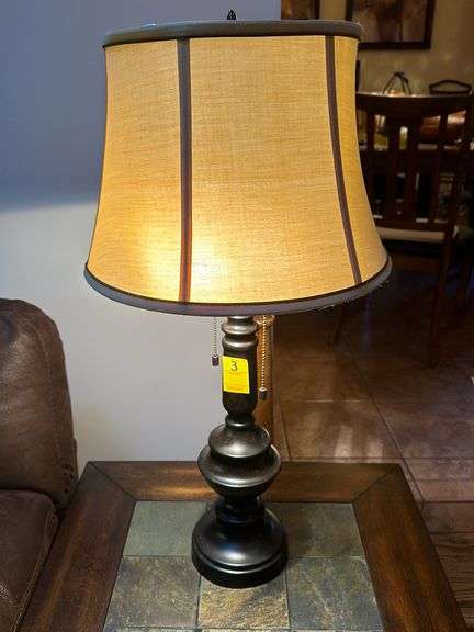 Pair of 29” metal base table lamps