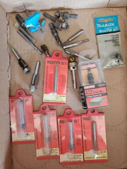 Assorted router bits. - Bid-Assets Online Auctions