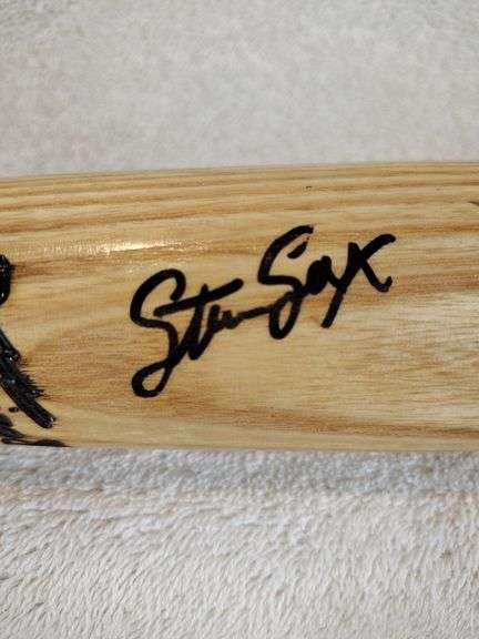 Sharpie Bat Steve Sax autographed baseball bat. Black Sharpie on the barrel ...