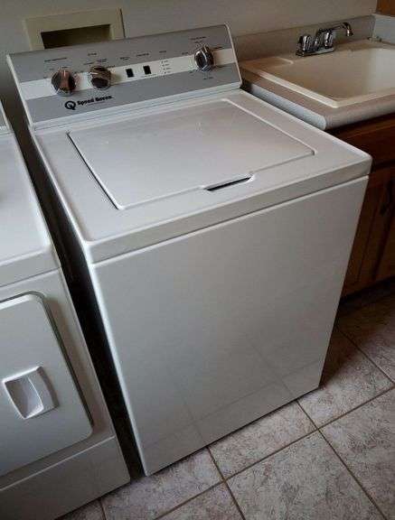 Speed Queen commercial heavy duty washing machine model number AWN 632SP116 TW01 features stainless steel tub and multiple wash cycles. Clean. Works as it should. PICKUP AT 13401 Old Hickory Ct., North Lima, OH.  By appointment only during the specified pickup date/times posted on our website.