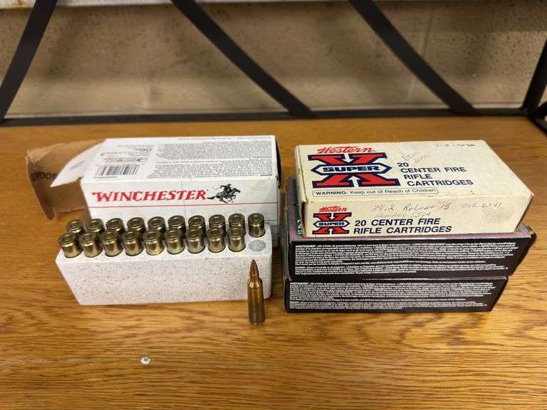 (49) Rounds of 22-250 Rem 55gr and (20) Rounds 22-250 Rem 45gr Jacketed Hollow Point. (69) Total