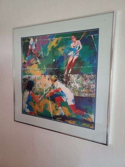 LeRoy Neiman "MIXED DOUBLES" Lithograph, Framed 24x24