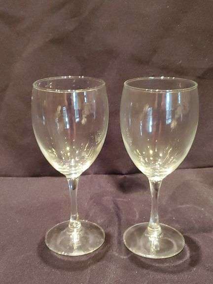 (11) Clear glass stemware.