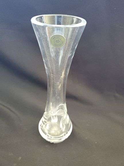 Czech Republic hand cut vase and bridal basket