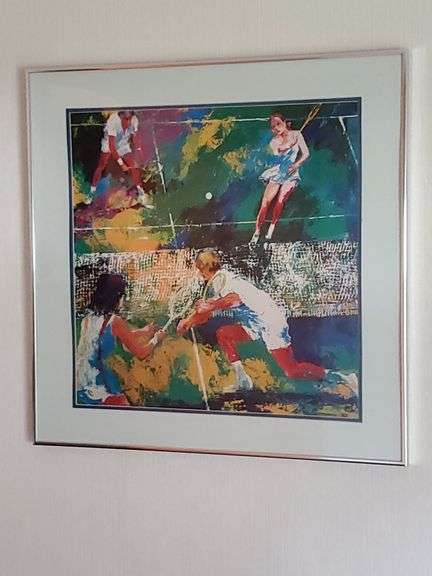 LeRoy Neiman "MIXED DOUBLES" Lithograph, Framed 24x24