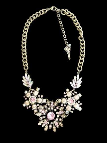 Betsey Johnson Gorgeous Multi Color Crystal Bib Necklace