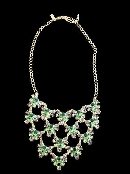 Inc green bib statement necklace