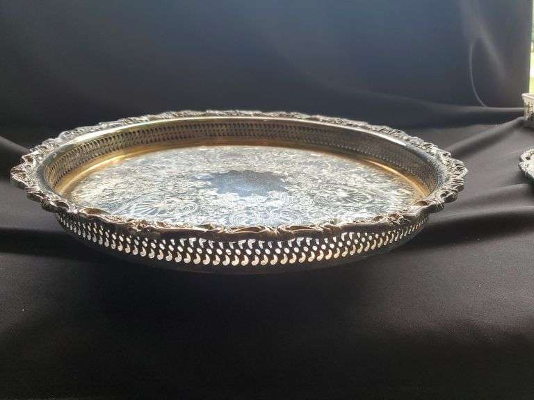 Silver plate, aluminum and other serving platters.