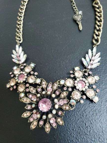 Betsey Johnson Gorgeous Multi Color Crystal Bib Necklace