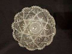 American Brilliant Crystal Bowl with star and diamond point design.
