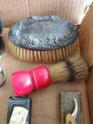 Early spectacles, barber supplies, straight razors