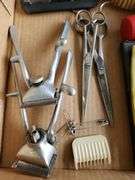 Early spectacles, barber supplies, straight razors