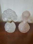 Mirrors, glass display tray, perfume bottles, &  candle holders with prisims