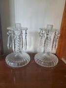 Mirrors, glass display tray, perfume bottles, &  candle holders with prisims
