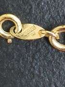 Trifari Gold tone chain link cream & black enamel pendant necklace