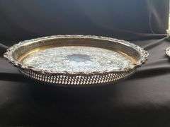 Silver plate, aluminum and other serving platters.