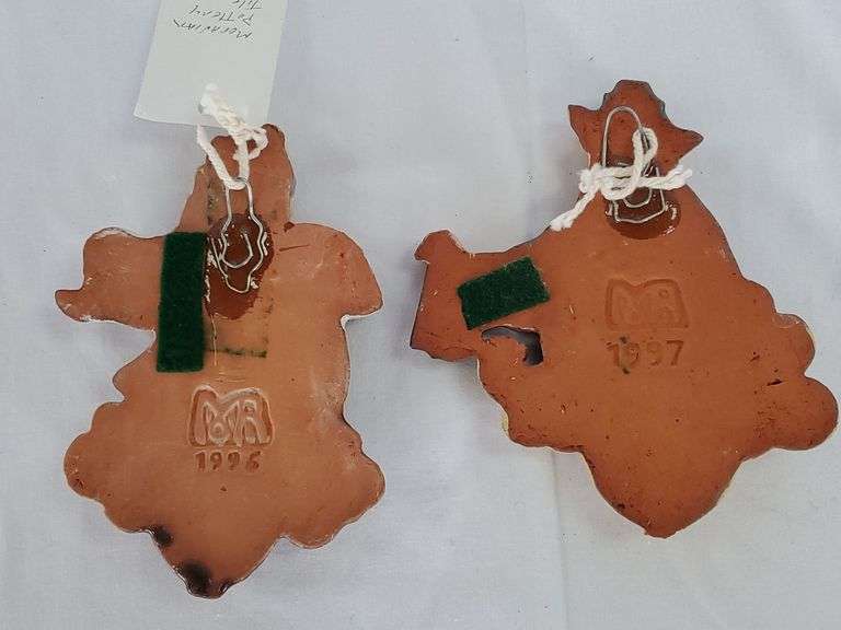 (2) Moravian pottery tiles.
