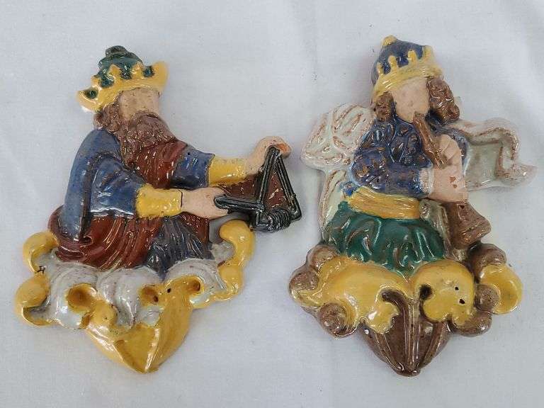(2) Moravian pottery tiles.
