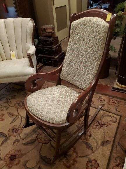Tapestry fabric gooseneck style rocker