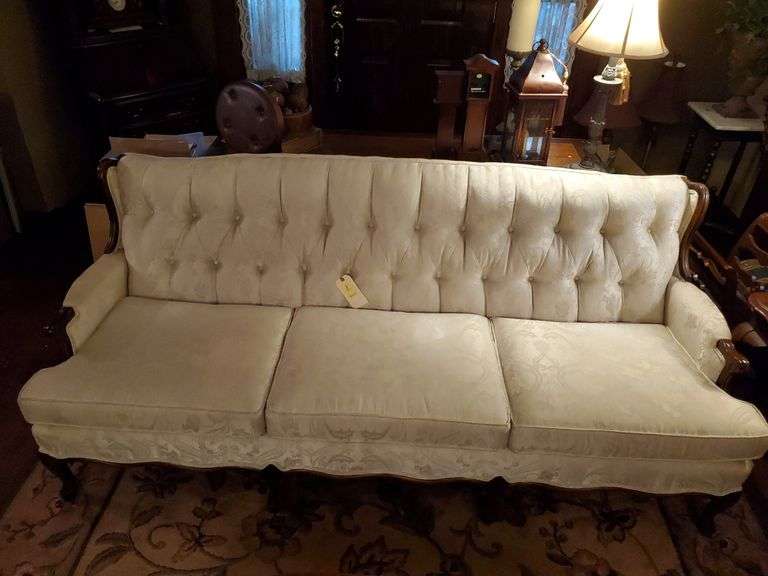 77" cream tapestry sofa and 52" matching loveseat.  By the piece x2