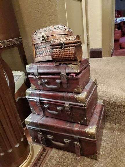 3 'luggage' storage boxes and 2 chest storage boxes