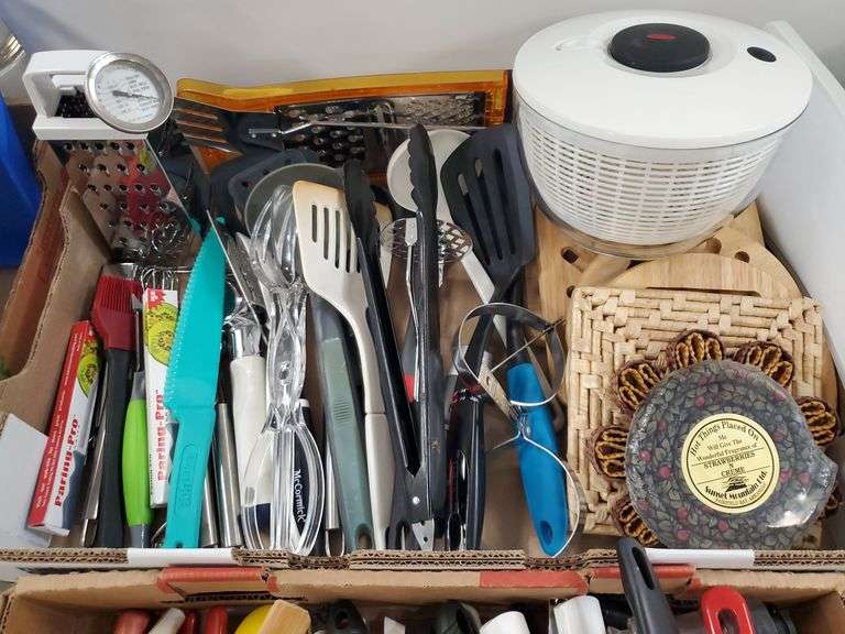 Kitchen Utensils including Strainers, Graters, Whisks, Knives, Spatulas ...