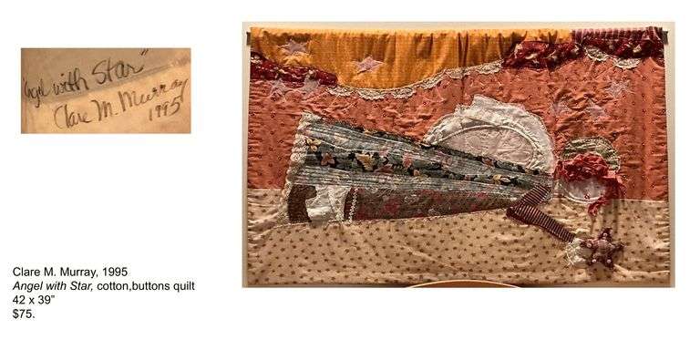 Clare M. Murray, 1995 Angel with Star, cotton buttons quilt, 42 x 39 Originally priced at $75