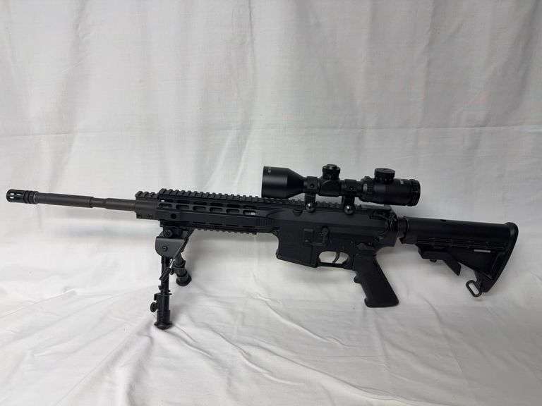 Arma Lite 5.56 SPR Mod 1 Rifle with 16” Barrel. Comes with mounted Bec 3-9x42 Scope and mounted bi-pod. Inspect gun at Expert Outfitters in North Lima, Ohio.  Buyer will be responsible to pay FFL paperwork fees to Expert Outfitters.