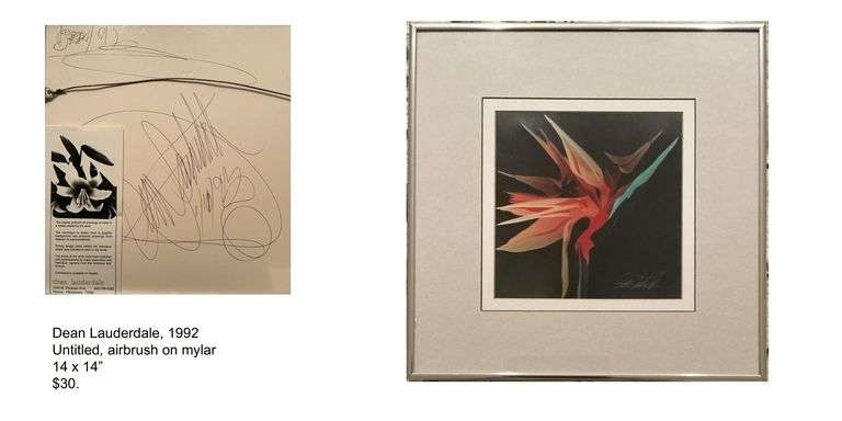 Dean Lauderdale, 1992 Untitled, airbrush on mylar, 14 x 14, Originally priced at $30