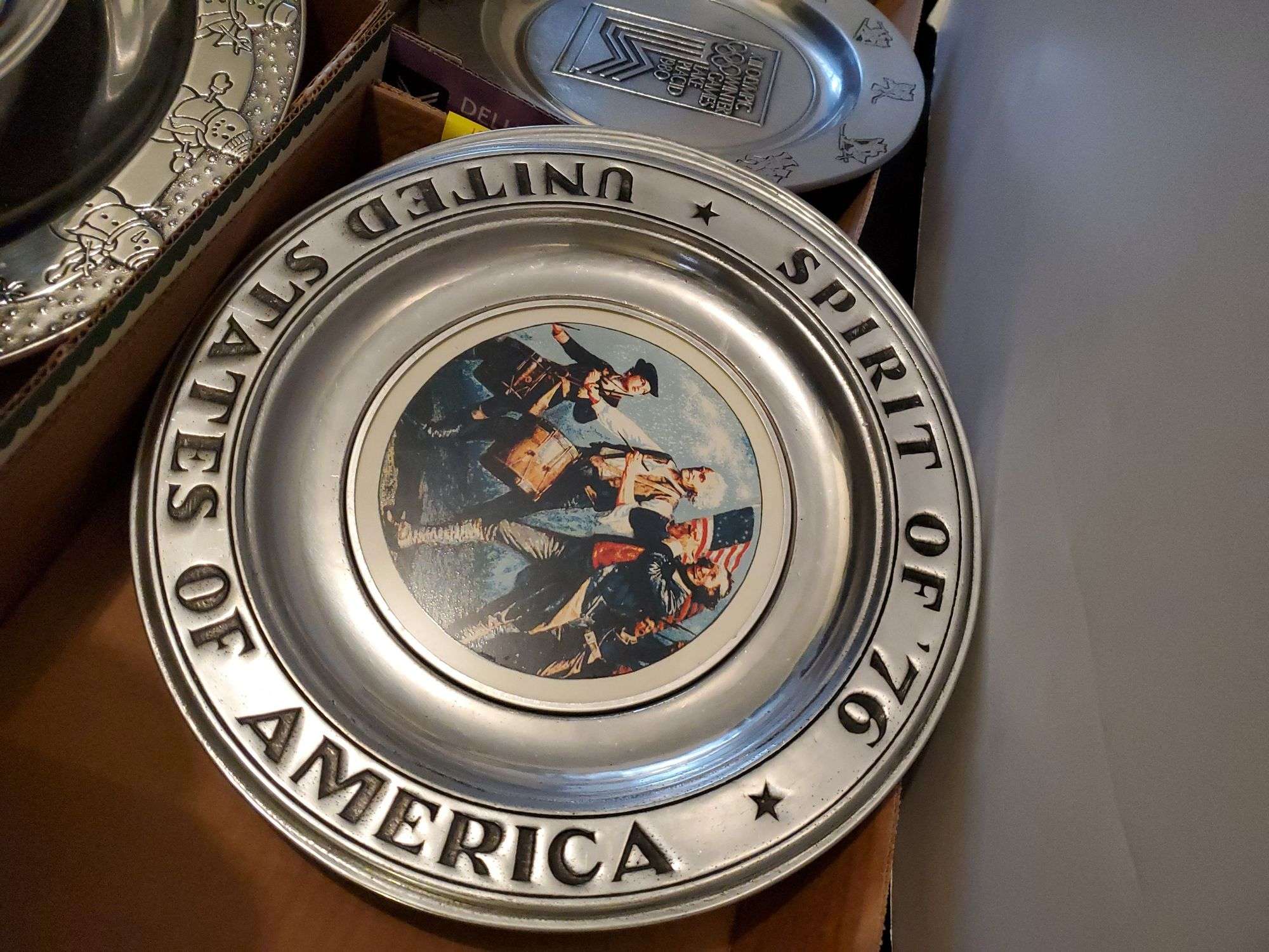 Decorative Wilton pewter plates includes 1980 lake placid Winter