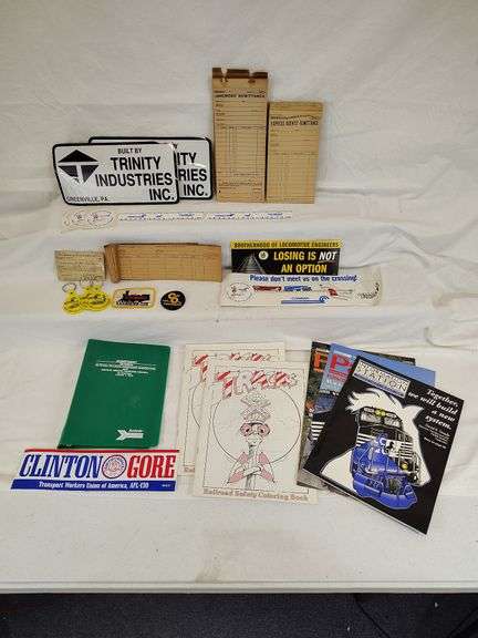 Lot Of Assorted Railroad Memorabilia Including Coloring Books Lot Of Assorted Railroad Memorabilia Including Coloring Books