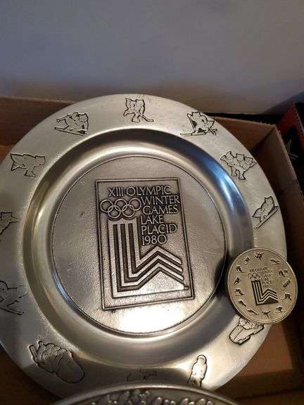 Decorative Wilton pewter plates includes 1980 lake placid Winter