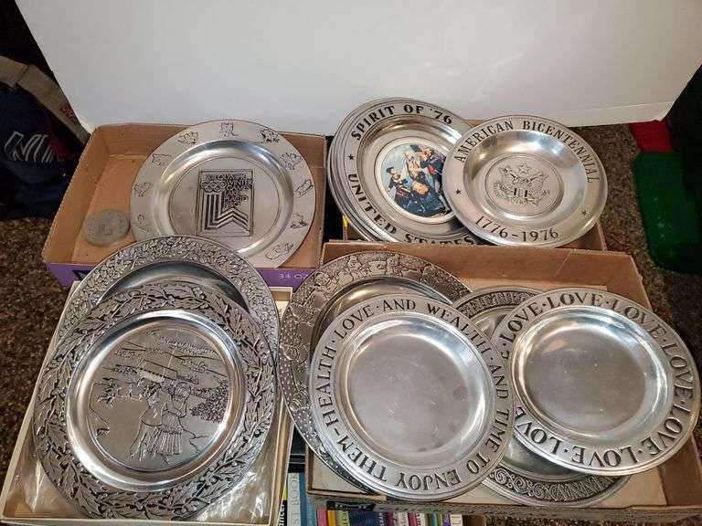 Decorative Wilton pewter plates includes 1980 lake placid Winter