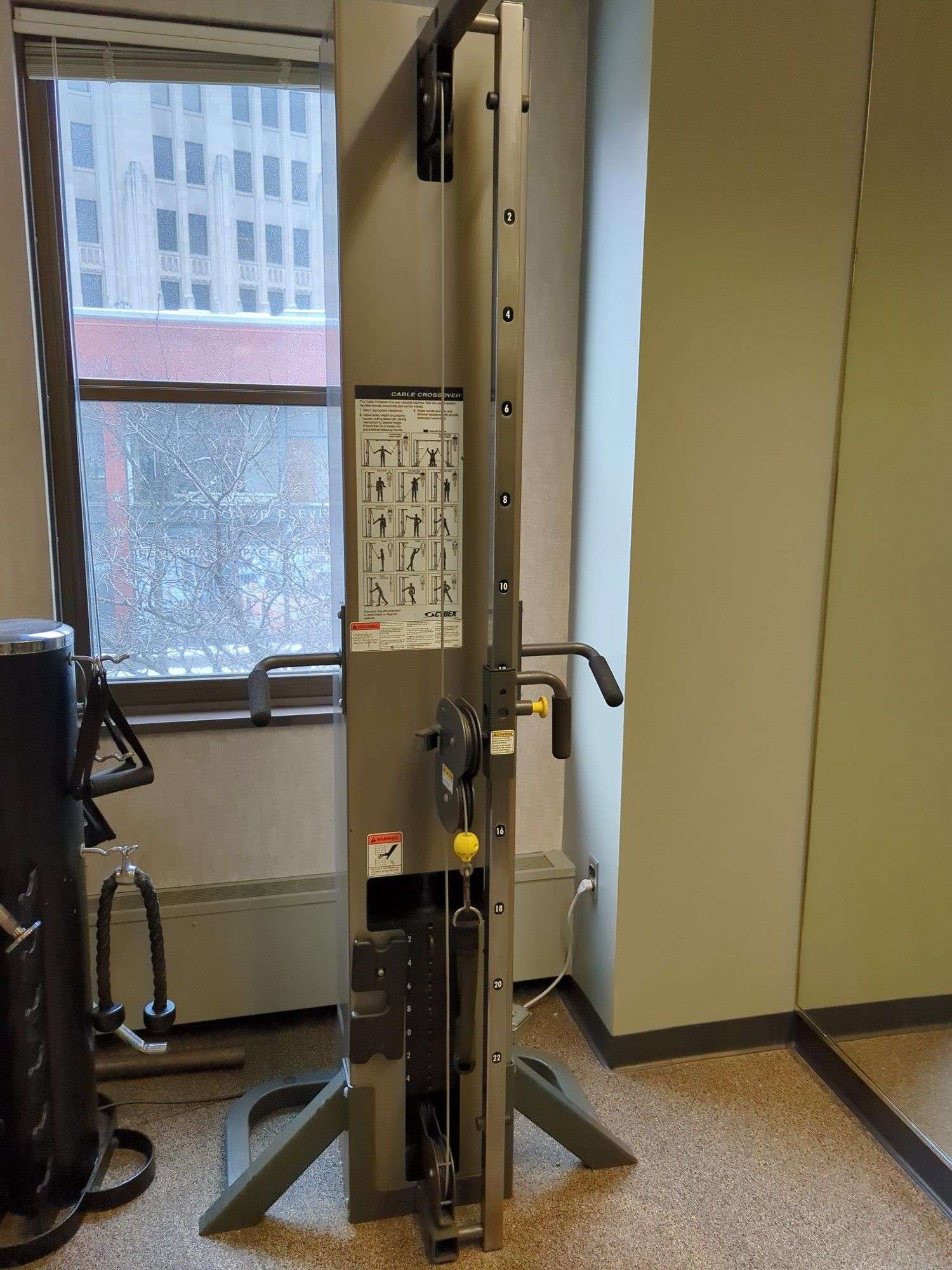 Cybex cable crossover machine 5649-99 with pull-up bar. Appears excellent.  Must disassemble and remove from service. Located on second floor. See all  photos - Bid-Assets Online Auctions