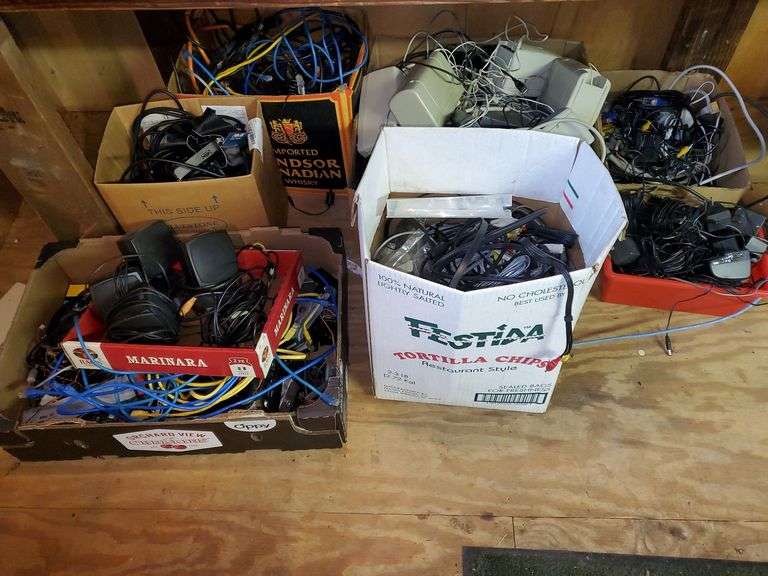 Large lot of computer surplus including power supplies, speakers ...