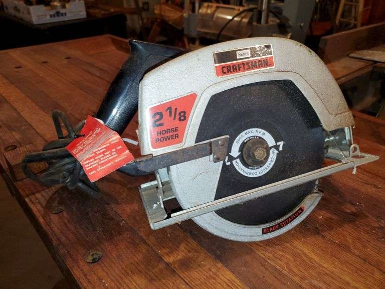 Sears Craftsman, 2 - 1/8 horsepower, 7 -1/2 in circular saw. Model number 315-10961. Works as it should. Basement woodworking shop