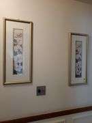 Pair of 28 in high floral framed prints