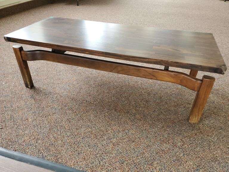 Mid Century Modern Jens Risom Style Floating Formula Side Table (28 in W X 20 in DX 18 in h) with Coffee Table (48 in wide X 20 in DX 15 in H - Set of 2. See photos. Inspect at preview