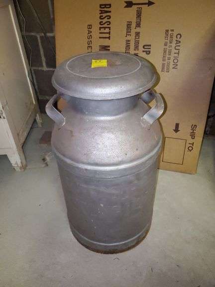 Early 1900s Large Metal Milk Jug measuring 24"H