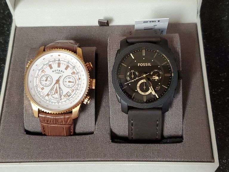 Vintage ROTARY GS00102/01 Swiss Rose Gold Quartz Chronograph Date Watch. Fossil mens machine watch. See photos inspect at preview