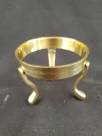 Vintage Brass and Enamel Large Two-Piece Egg with Brass Stand. Made in India