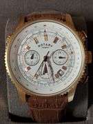 Vintage ROTARY GS00102/01 Swiss Rose Gold Quartz Chronograph Date Watch. Fossil mens machine watch. See photos inspect at preview