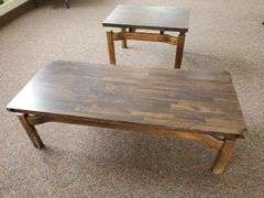 Mid Century Modern Jens Risom Style Floating Formula Side Table (28 in W X 20 in DX 18 in h) with Coffee Table (48 in wide X 20 in DX 15 in H - Set of 2. See photos. Inspect at preview