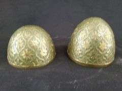 Vintage Brass and Enamel Large Two-Piece Egg with Brass Stand. Made in India