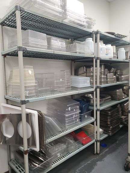 Metro Q Max adjustable shelf on casters... 86hx53wx21d... No contents are included in this lot... Sold by the piece X2